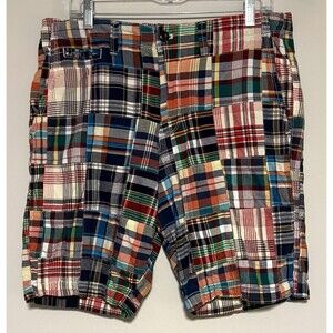Gap Khakis Madras Shorts Sz 32 100% Cotton Patchwork University Preppy Y2K